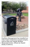 Not Just Clean but Green - solar trash compactors on U of A Campus