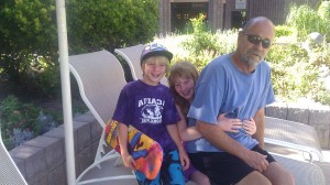Grandpa, Maddy, Liam & Spider Man.