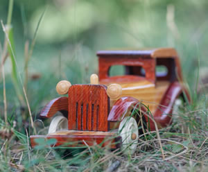 wooden car