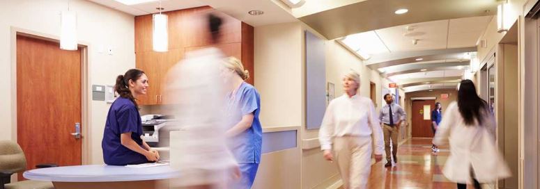 hospital staff walking in halls