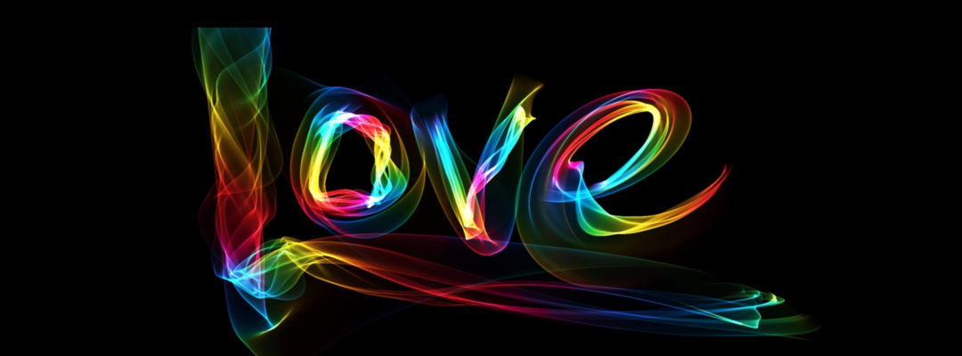 word love on black background