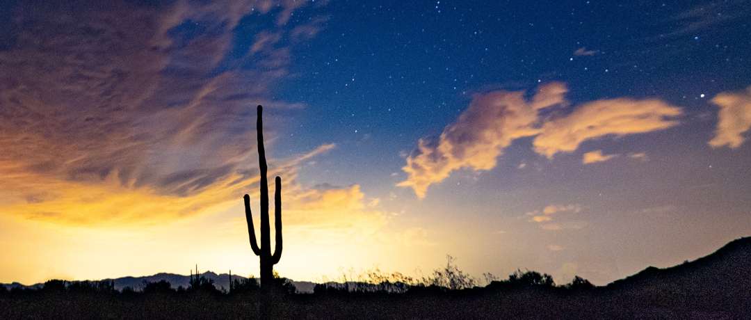 sunrise in the desert