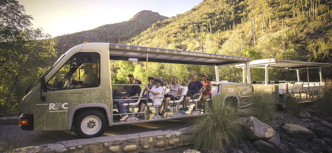 TEP's electric trams at Sabino Canyon