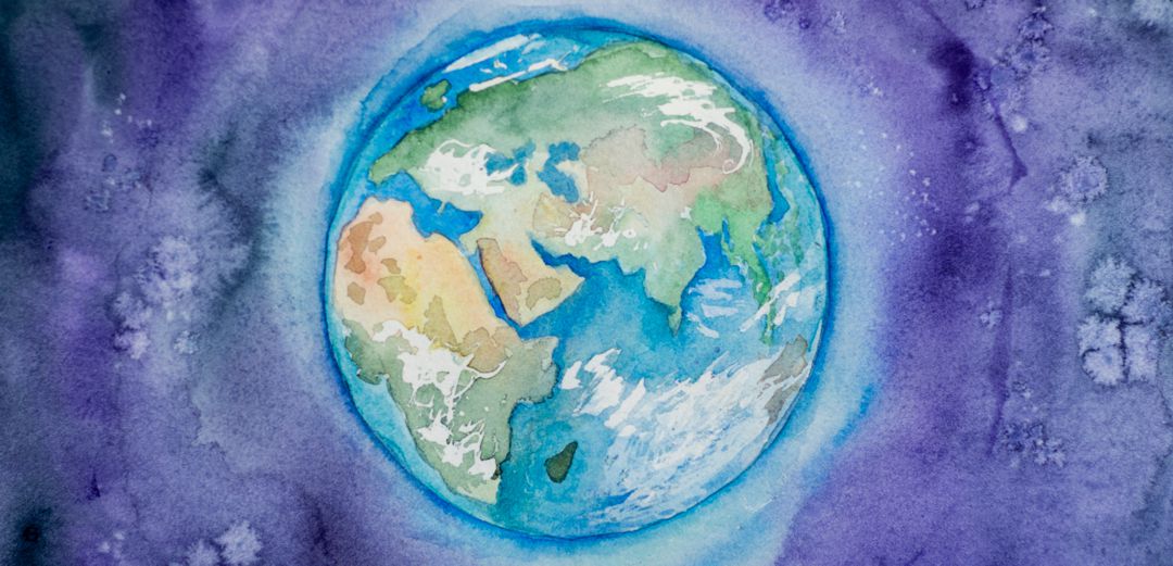 Water color painting of earth