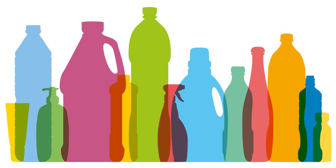 graphic of plastic cleaning bottles